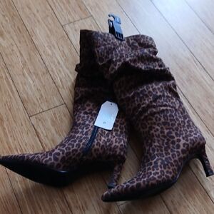 TIME AND TRU Leopard Print Women's Boots